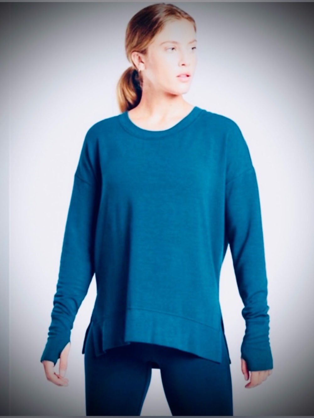 *Like New* Athleta Teal Coastal Luxe Recovery Crewneck Sweatshirt